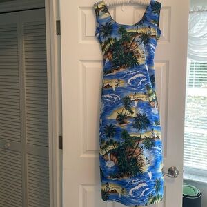 Rima - sleeveless tropical shift dress
